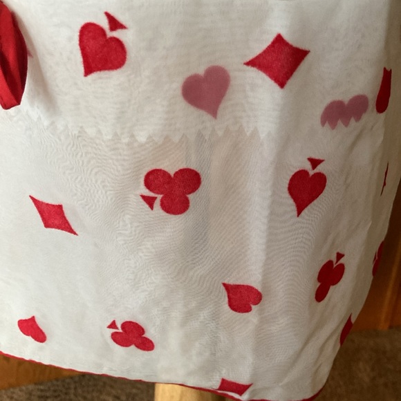 Vintage card playing, one half nylon women’s apron. White and red. - Picture 3 of 5